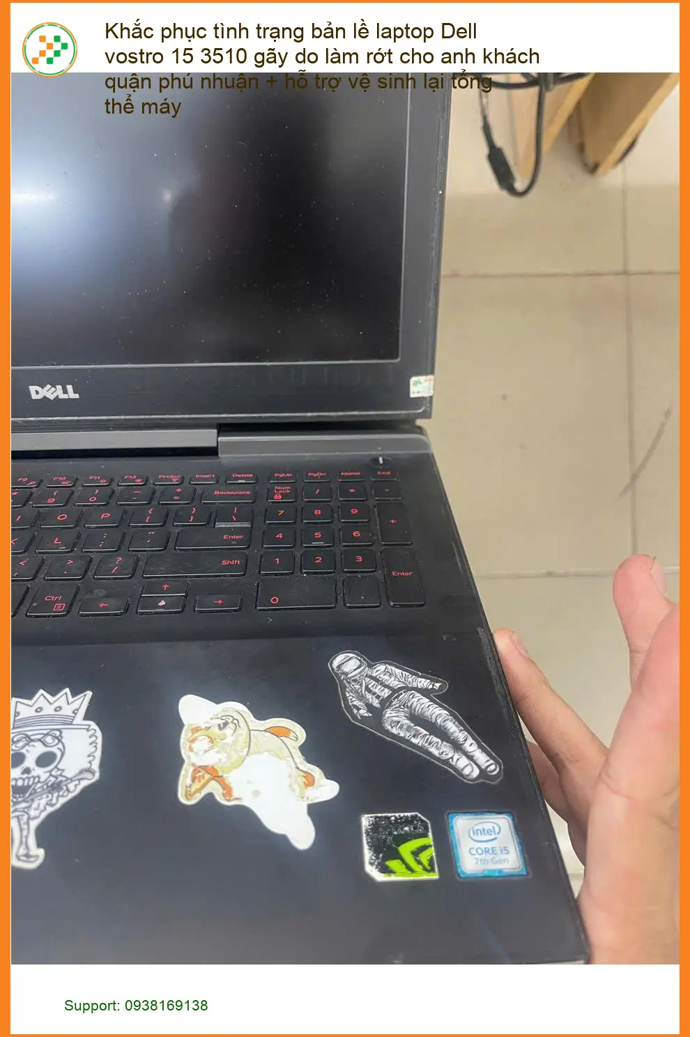 Sửa bản lề laptop Dell Vostro 15 3510 cho anh Quang quận Phú Nhuận ảnh thực tế 1