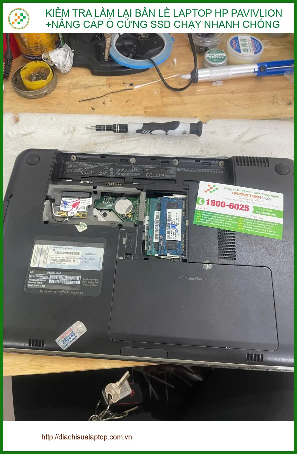 Cô Mai sửa bản lề laptop HP Pavilion, nâng cấp SSD nhanh Quận Phú Nhuận ảnh thực tế 2