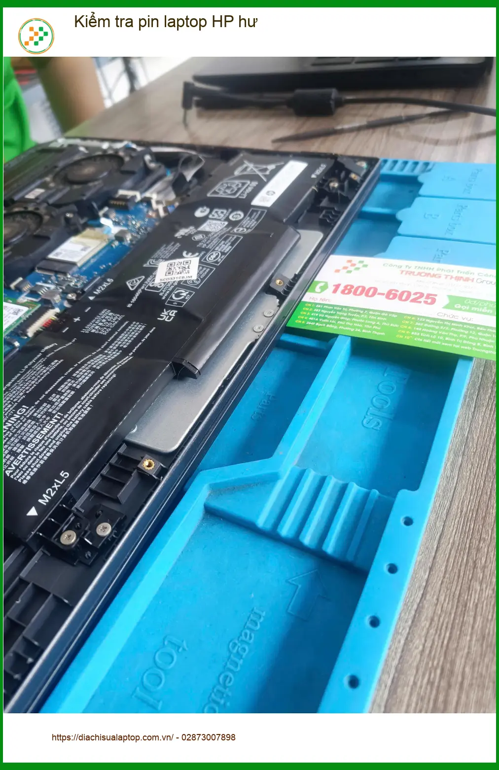 Dịch vụ kiểm tra pin laptop HP hư Quận Tân Phú - Chú Tấn kiến trúc sư an tâm ảnh thực tế 1