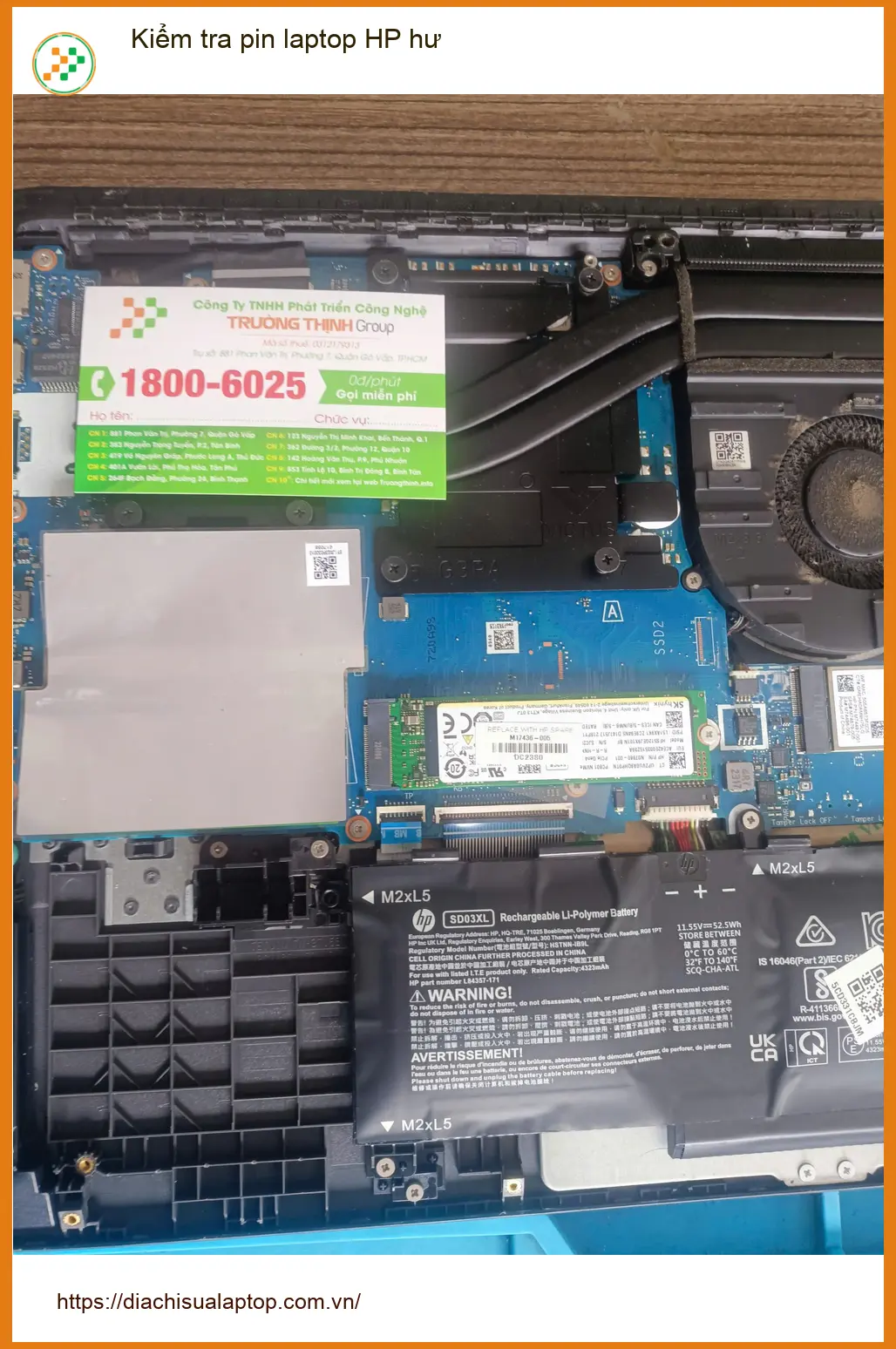 Dịch vụ kiểm tra pin laptop HP hư Quận Tân Phú - Chú Tấn kiến trúc sư an tâm ảnh thực tế 2