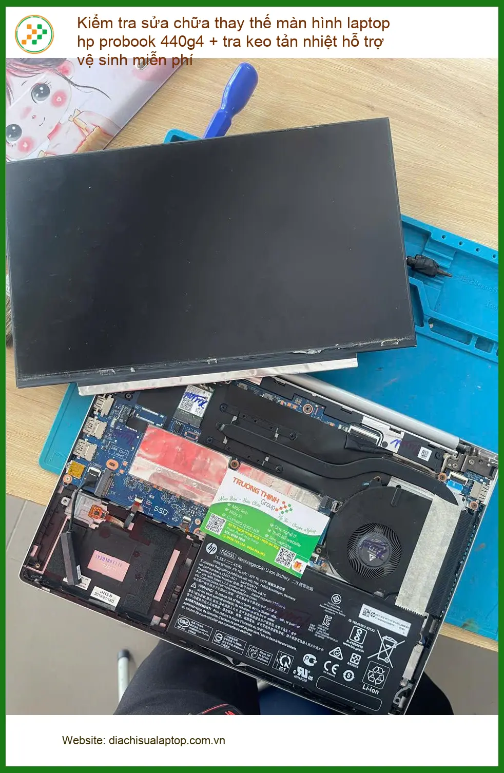 Anh Nam review thay màn hình laptop HP Probook 440 G4 Phú Nhuận ảnh thực tế 1