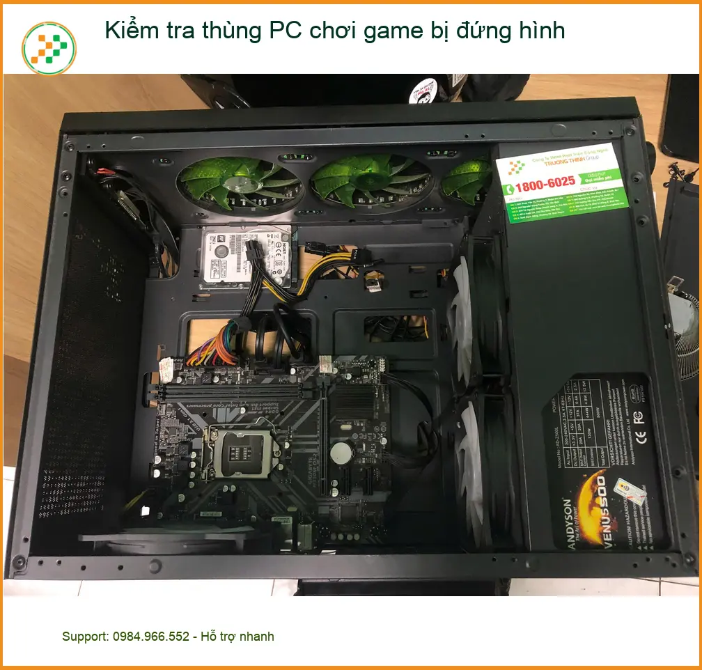 Tiệm kiểm tra thùng PC chơi game bị đứng hình Quận Bình Tân - Anh Tú ảnh thực tế 1