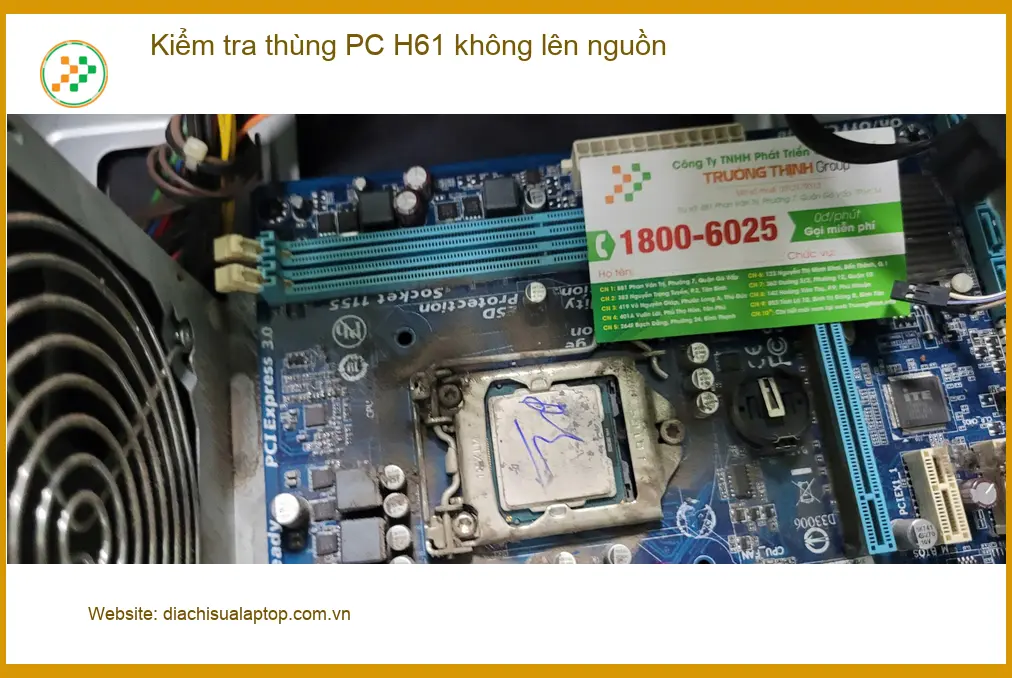 Thợ kiểm tra thùng PC H61 không lên nguồn Quận Bình Tân - Chú Phước lo lắng ảnh thực tế 1