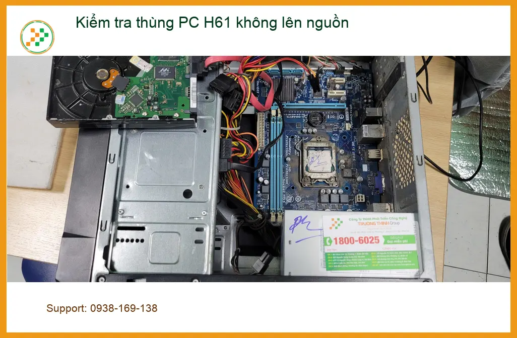 Thợ kiểm tra thùng PC H61 không lên nguồn Quận Bình Tân - Chú Phước lo lắng ảnh thực tế 2