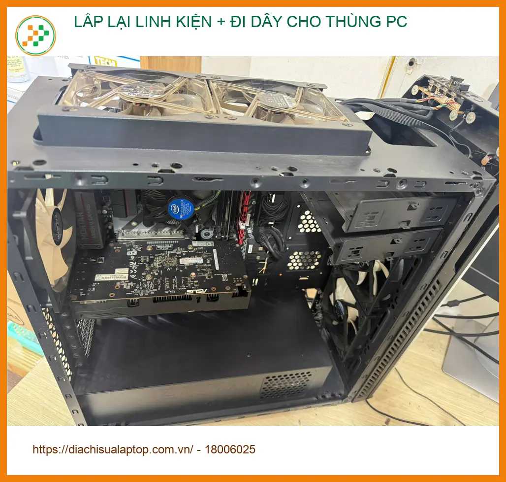Chú Nhật ở Tân Bình nhờ thợ lắp lại linh kiện đi dây cho thùng PC ảnh thực tế 1