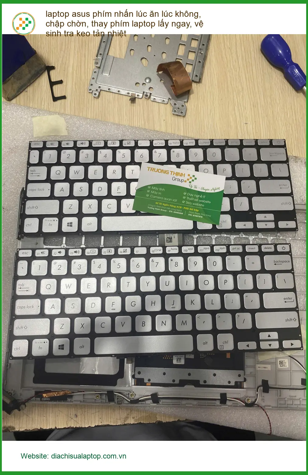 Chị Mai kế toán tìm chỗ thay phím laptop Asus lấy ngay Quận Bình Thạnh ảnh thực tế 2