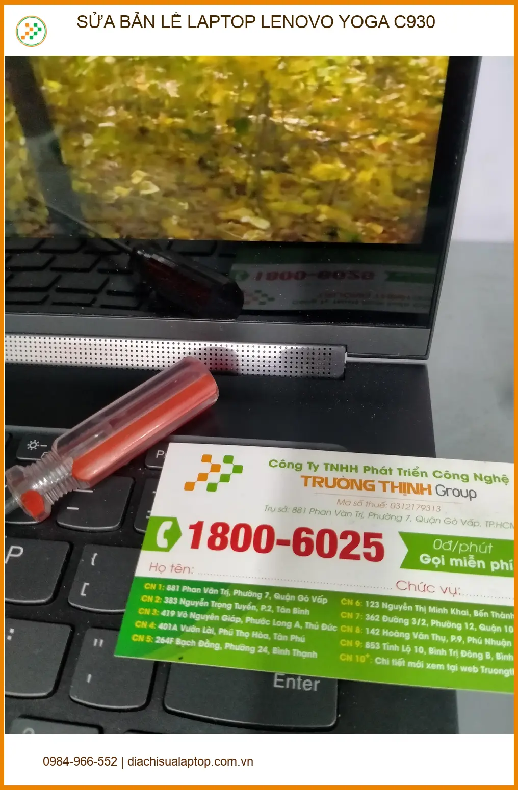 Anh Khang kế toán tại Quận 12 sửa bản lề laptop Lenovo Yoga C930 ảnh thực tế 1