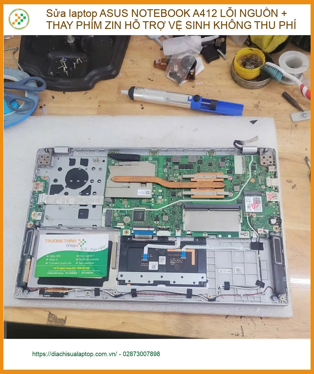 Anh Duy tìm chỗ sửa laptop ASUS A412 lỗi nguồn, thay phím ở Phú Nhuận ảnh thực tế 1