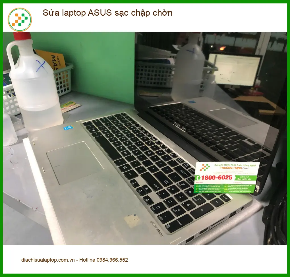 Tiệm sửa laptop ASUS sạc chập chờn Quận Bình Tân - Chị Thoa giáo viên ảnh thực tế 1