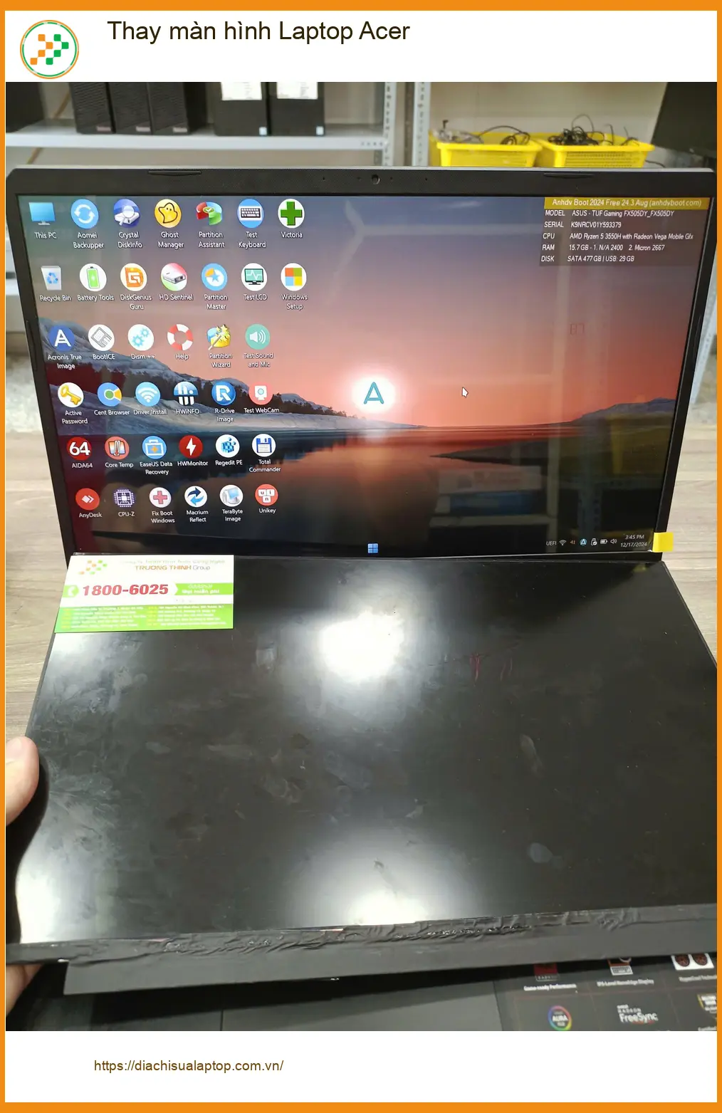 Chị Thúy làm marketing tìm chỗ Thay màn hình Laptop Acer Quận 7 lấy liền ảnh thực tế 1