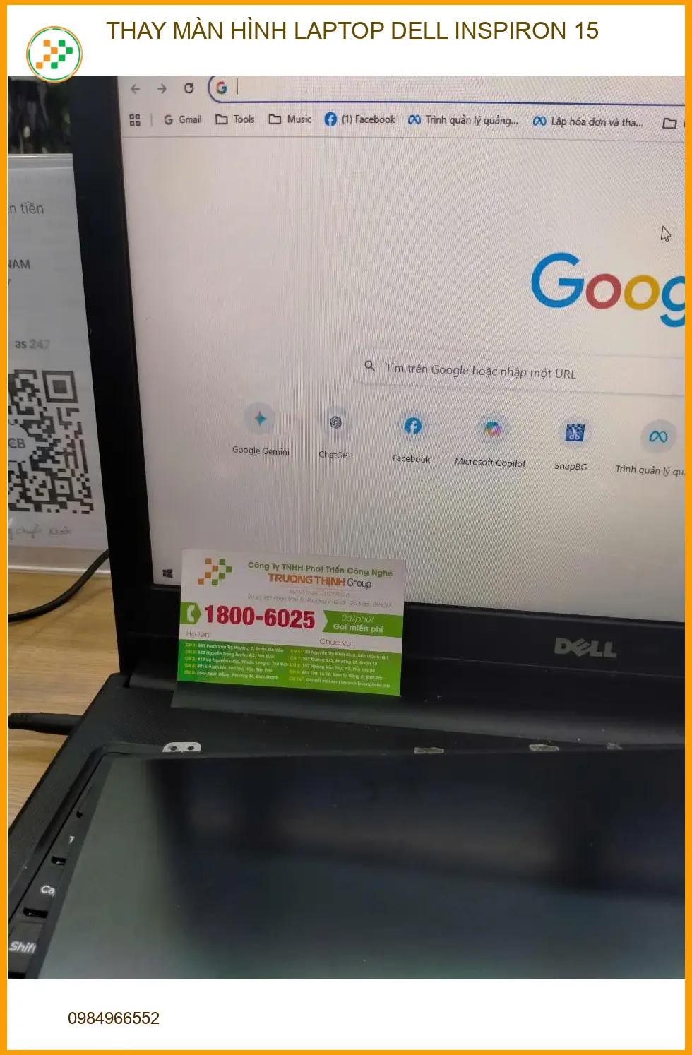 Anh Kiên tìm chỗ thay màn hình Dell Inspiron 15 Quận 12 lấy liền ảnh thực tế 1