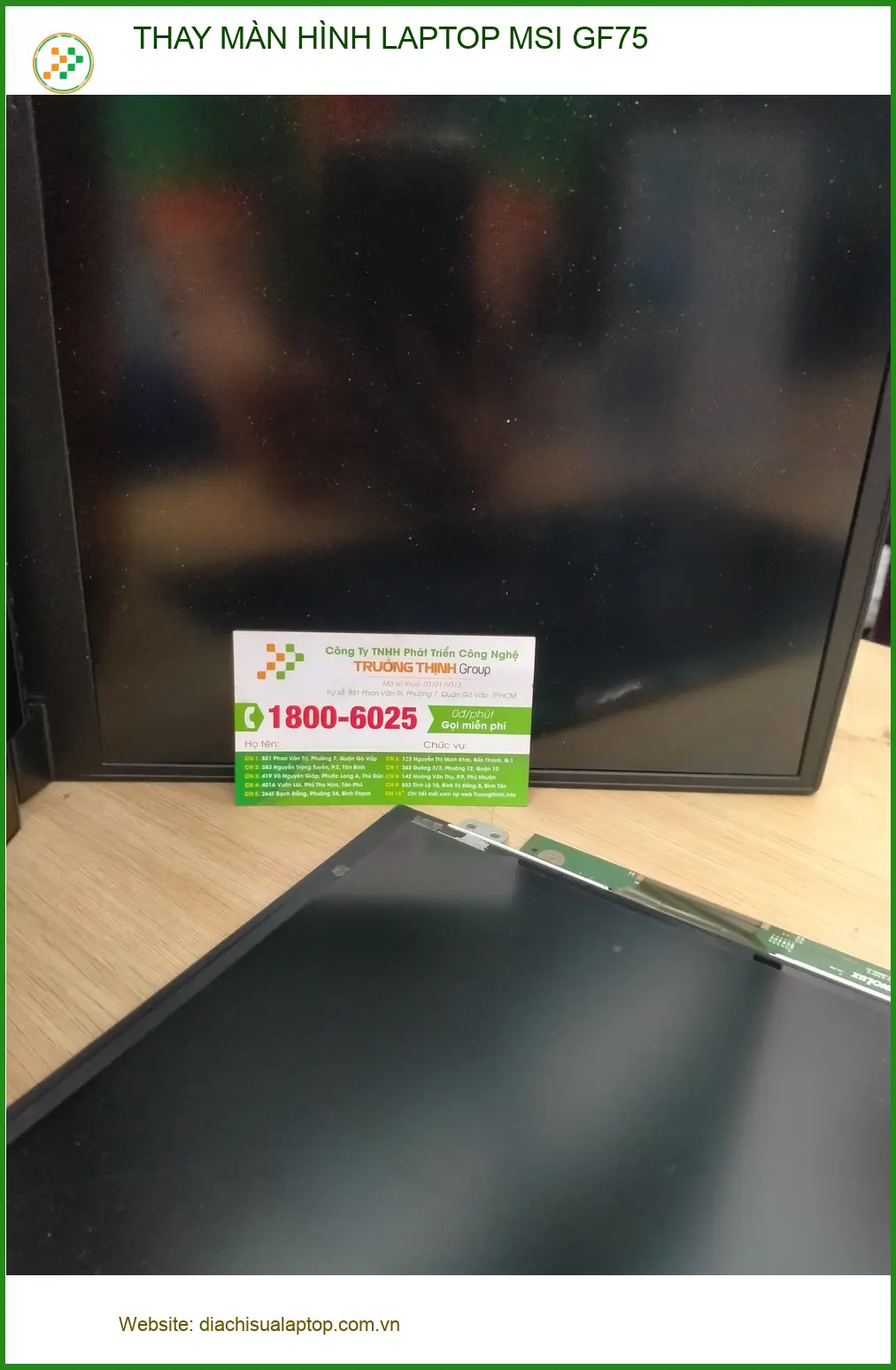 Chị Thúy làm thiết kế đồ họa Quận 12 tìm địa chỉ thay màn hình laptop MSI GF75 ảnh thực tế 1