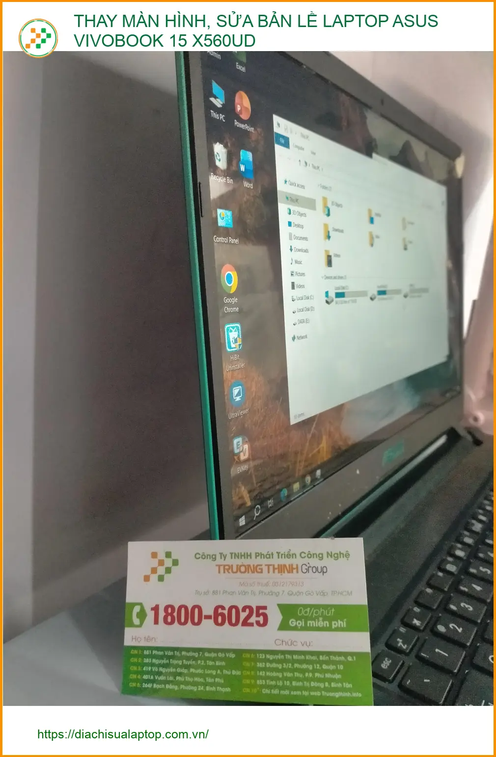 Bà Yến - Sửa màn hình, bản lề laptop Asus Vivobook Quận 12 ảnh thực tế 1