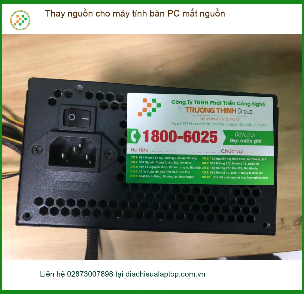 Anh Khoa kiến trúc sư thay nguồn máy tính bàn PC mất nguồn Quận Bình Tân ảnh thực tế 1