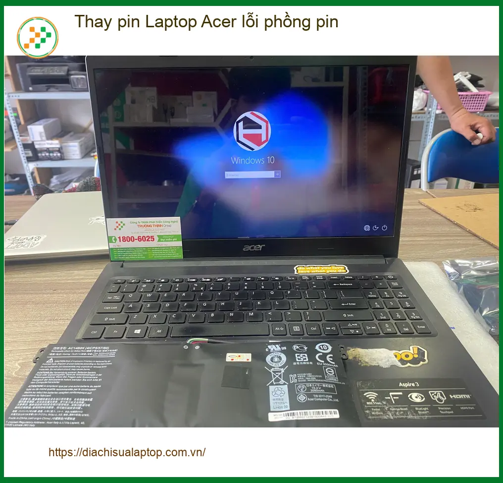 Tiệm thay pin laptop Acer lỗi phồng pin Quận 7 lấy ngay - Chú Dũng tài xế công nghệ ảnh thực tế 1