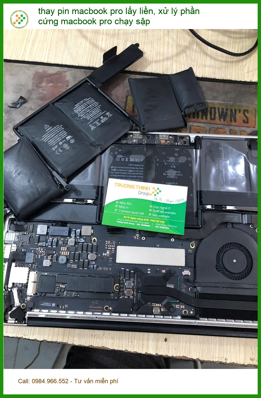 Anh Dũng tìm chỗ thay pin macbook pro lấy liền ở Quận Bình Thạnh ảnh thực tế 1