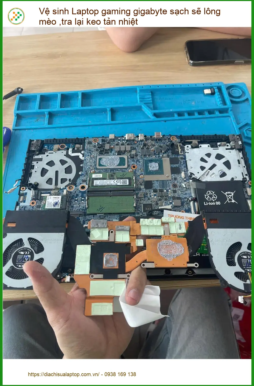 Chú Trường chủ quán net tìm chỗ vệ sinh Laptop Gigabyte, tra keo ở Phú Nhuận ảnh thực tế 2