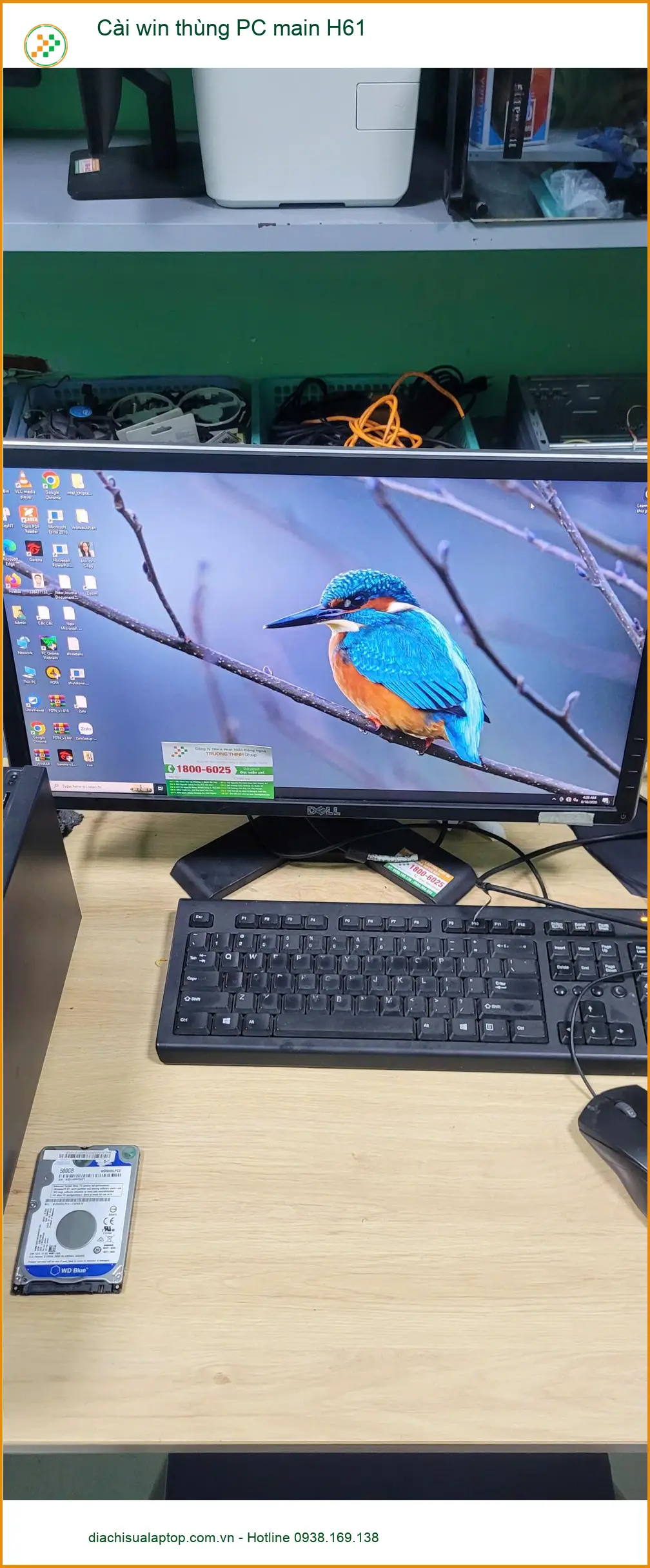 Dịch vụ Cài win thùng PC main H61 Quận Bình Tân - Anh Kiên khắc phục lỗi ảnh thực tế 1