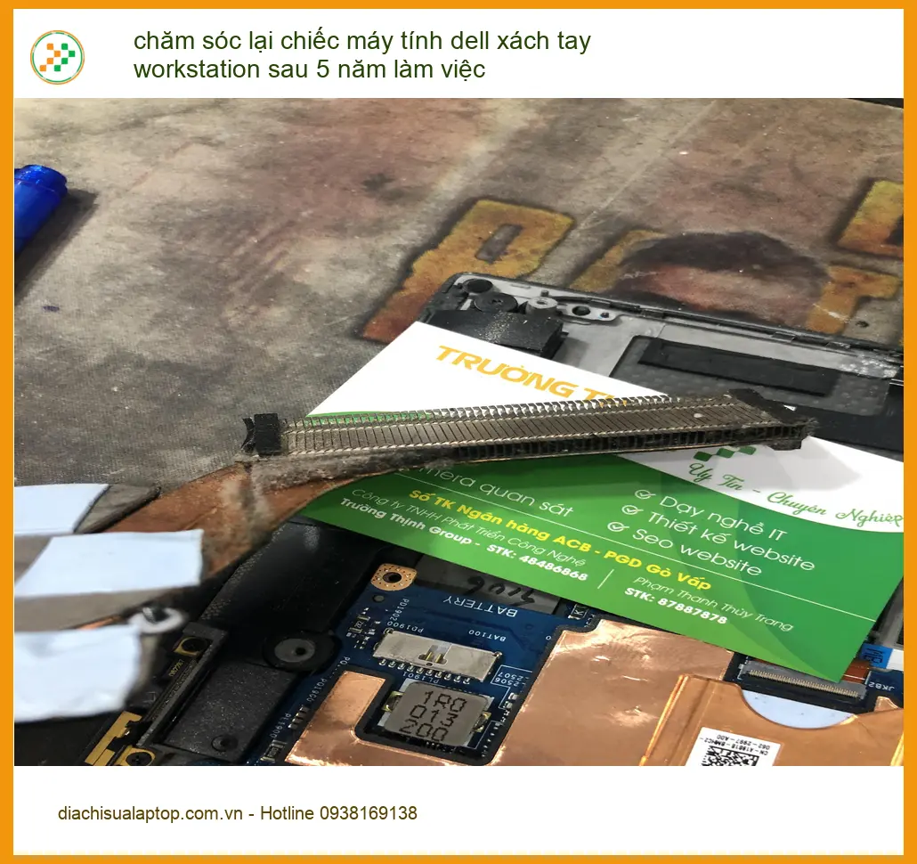 Anh Thịnh kỹ sư IT lần đầu bảo dưỡng chiếc máy tính Dell workstation 5 năm tại Bình Thạnh ảnh thực tế 1