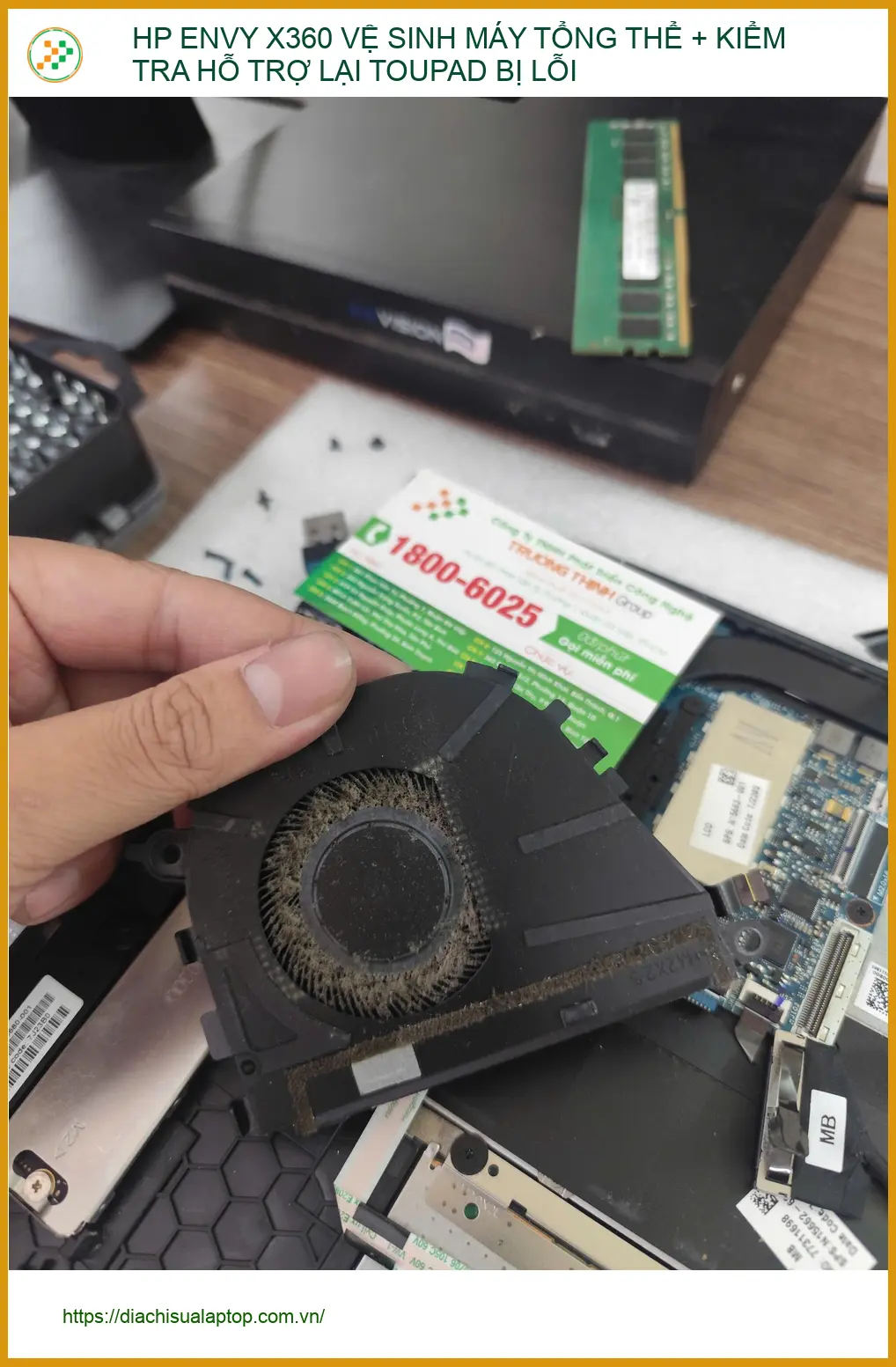 Anh Nhật cần dịch vụ vệ sinh HP ENVY X360 và sửa toupad ở Quận Phú Nhuận ảnh thực tế 2
