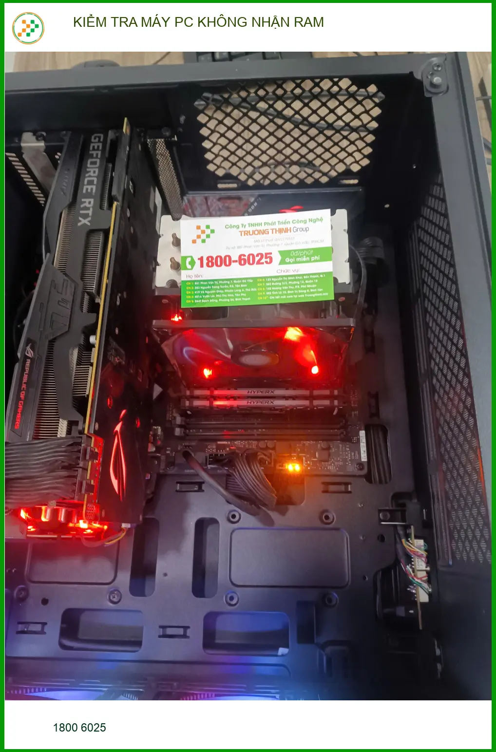 Trung tâm kiểm tra máy PC không nhận RAM Quận Tân Phú uy tín - Anh Quân kỹ sư thiết kế. ảnh thực tế 2
