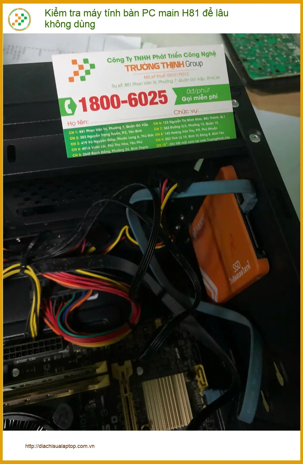 Anh Tùng Quận Bình Tân cần kiểm tra PC main H81 để lâu không dùng ảnh thực tế 1