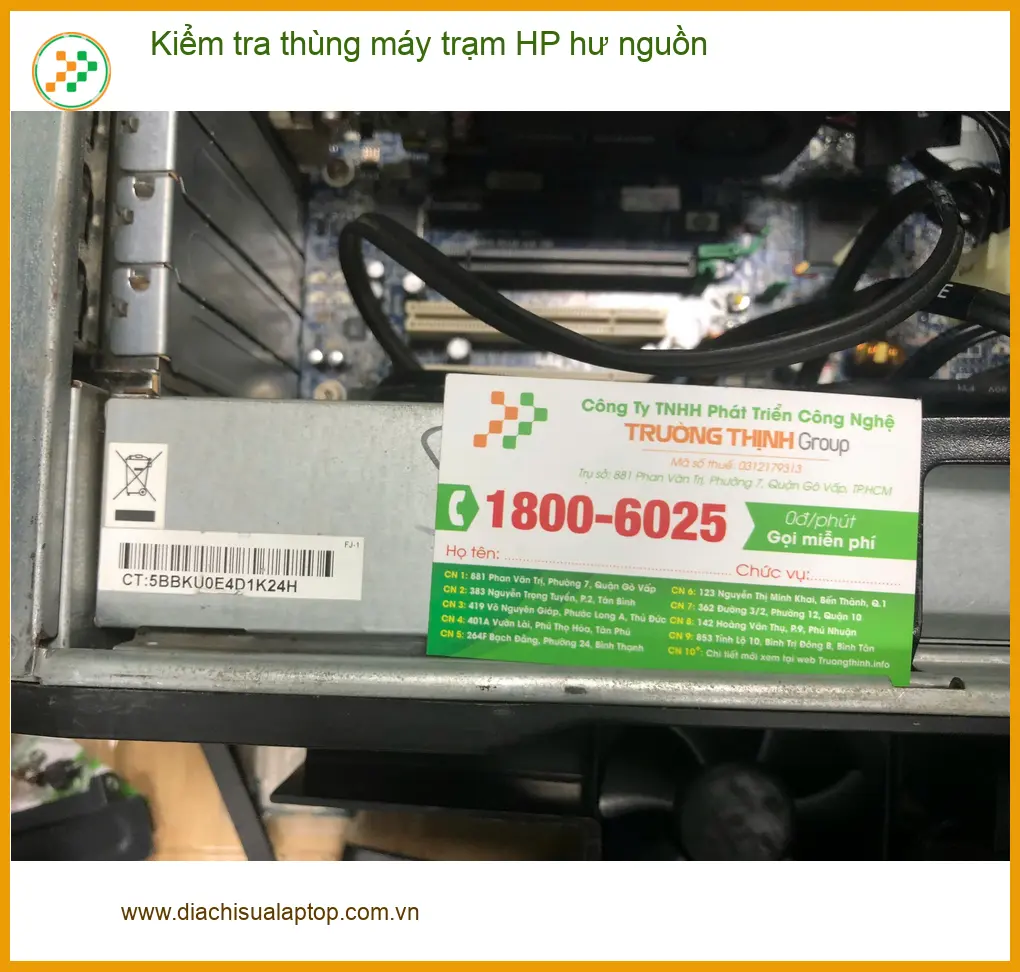 Anh Kiên kiến trúc sư tìm chỗ sửa thùng máy trạm HP hư nguồn Quận Bình Tân ảnh thực tế 2