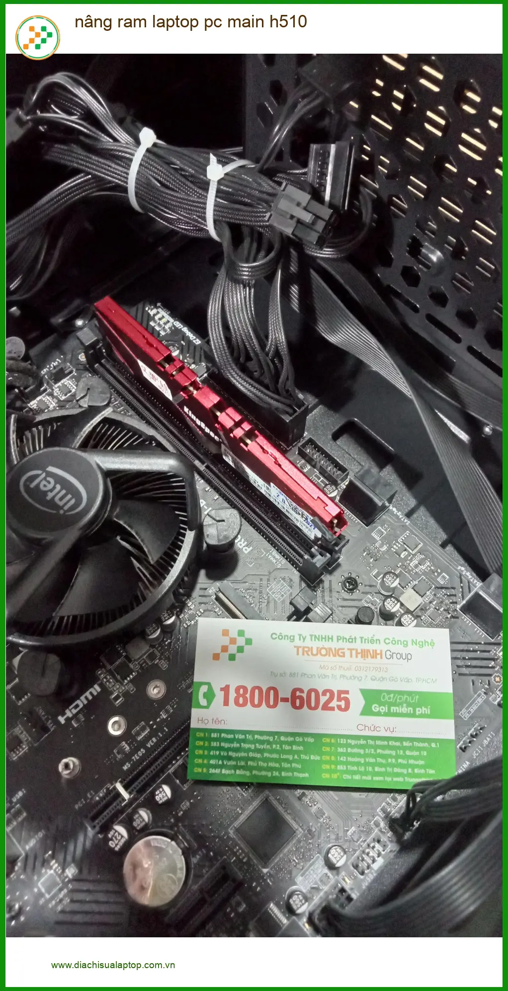 Anh Quang lo lắng hiệu suất thấp - Nâng RAM laptop PC main H510 Quận Tân Bình ảnh thực tế 1