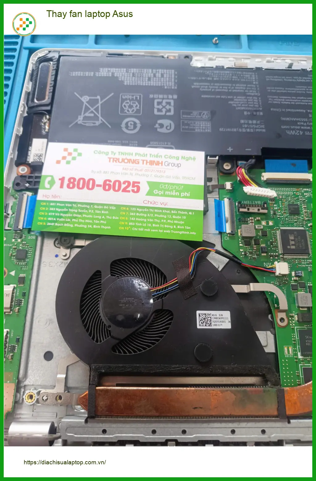 Anh Tấn chuyên viên IT: Dịch vụ thay fan laptop Asus Quận Tân Phú uy tín ảnh thực tế 1