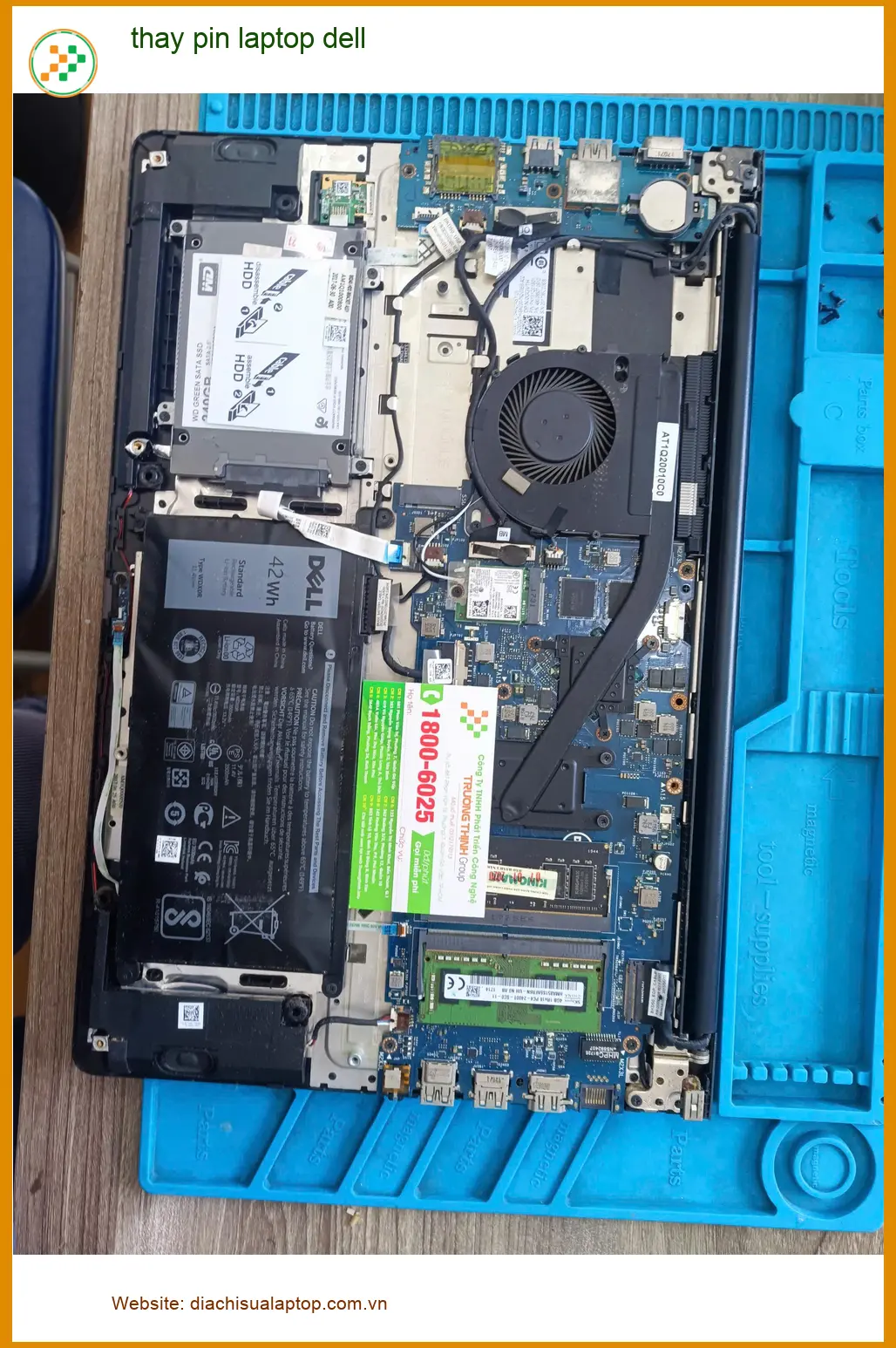 Bạn Tuấn tìm dịch vụ thay pin laptop Dell Quận Tân Phú uy tín, lấy liền ảnh thực tế 2
