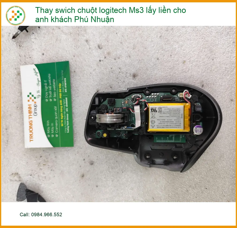 Anh Kiên kiến trúc sư Phú Nhuận thay swich chuột Logitech Ms3 lấy liền ảnh thực tế 2