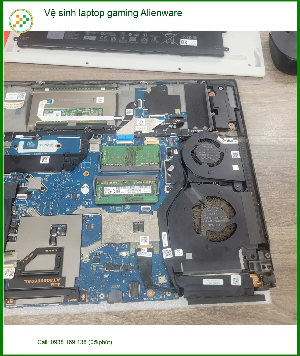 Anh Hưng kỹ sư review chỗ vệ sinh laptop gaming Alienware Quận Tân Bình lấy liền ảnh thực tế 2